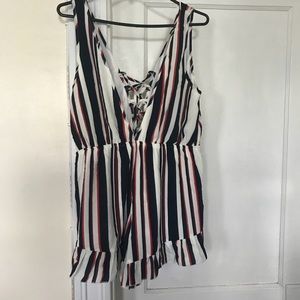 FASHION NOVA STRIPED ROMPER